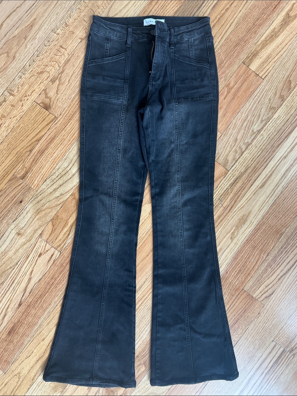 Flying Monkey Cutie Flare Jeans in Black Waist 27